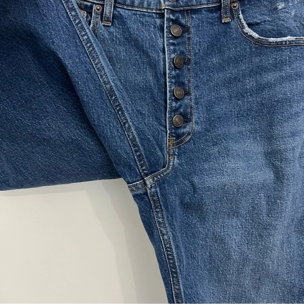 Abercrombie & Fitch The Kick Flare Ultra High Rise Raw Hem Distressed Jeans